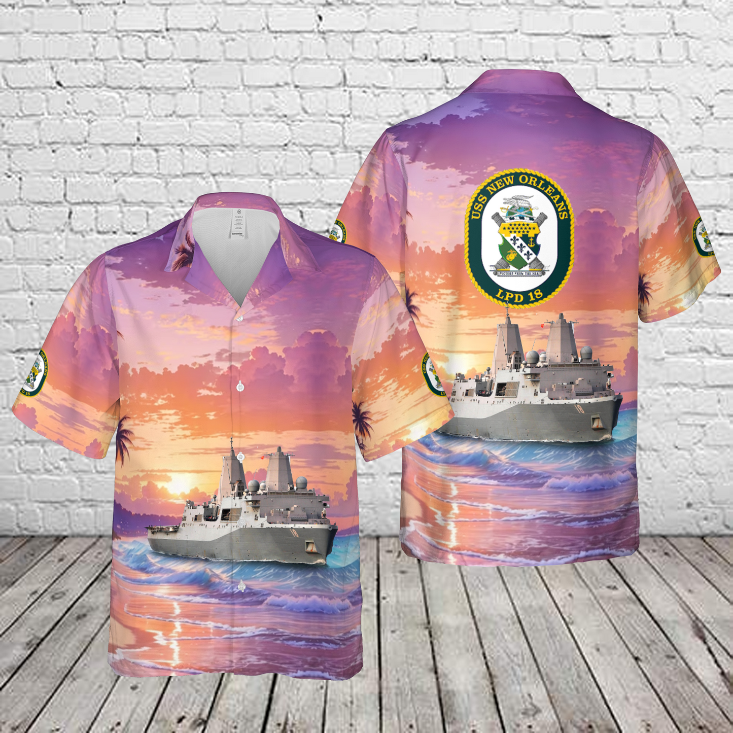 US Navy USS New Orleans (LPD-18) Hawaiian Shirt