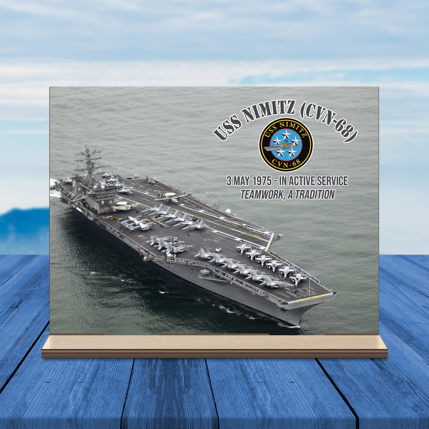 US Navy USS Nimitz (CVN-68) Custom Shape Wood Standee