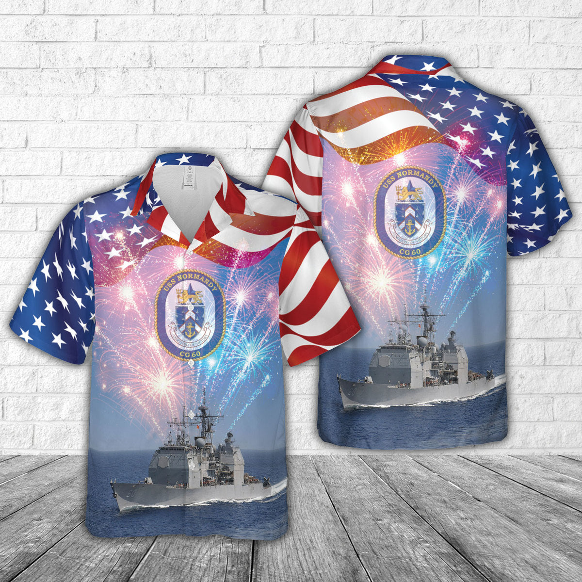 US Navy USS Philippine Sea (CG-58), 4th Of July Hawaiian Shirt