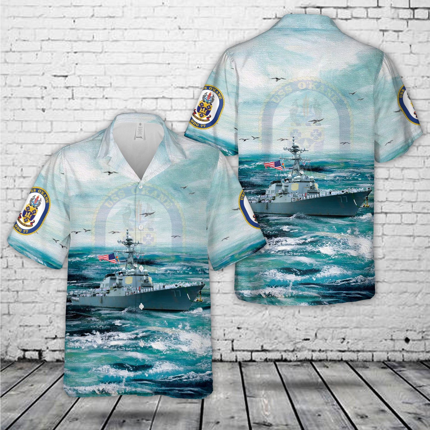 US Navy USS O'Kane (DDG-77) Hawaiian Shirt