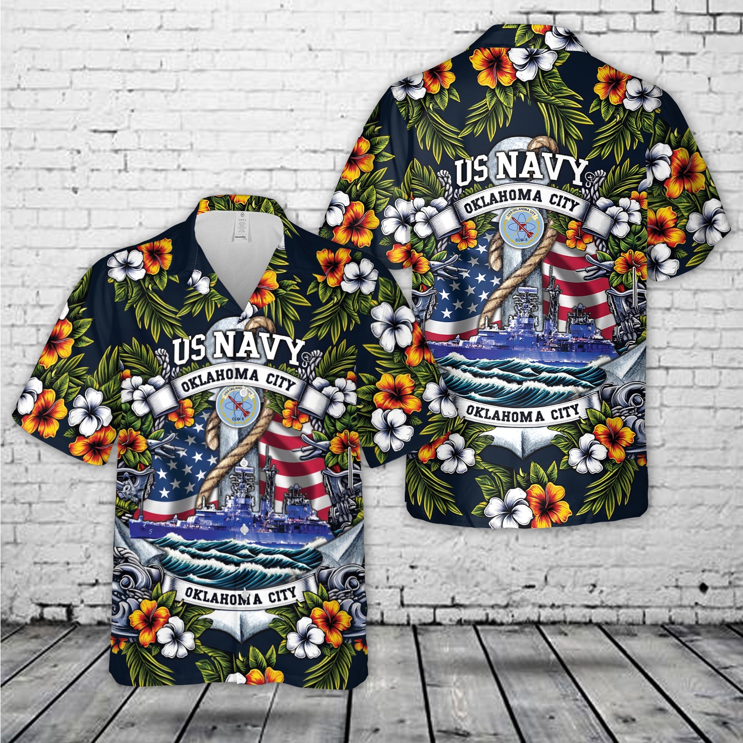 US Navy USS Oklahoma City (CL-91/CLG-5/CG-5) Hawaiian Shirt
