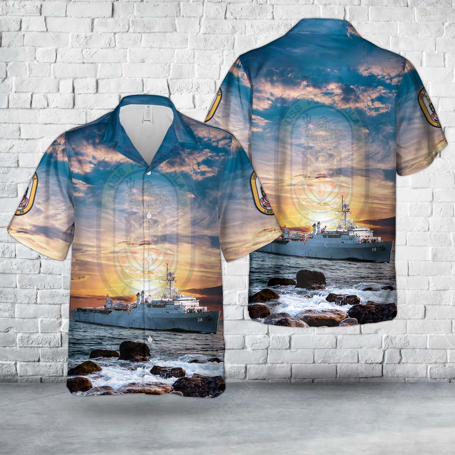 US Navy USS Pensacola (LSD-38) Hawaiian Shirt