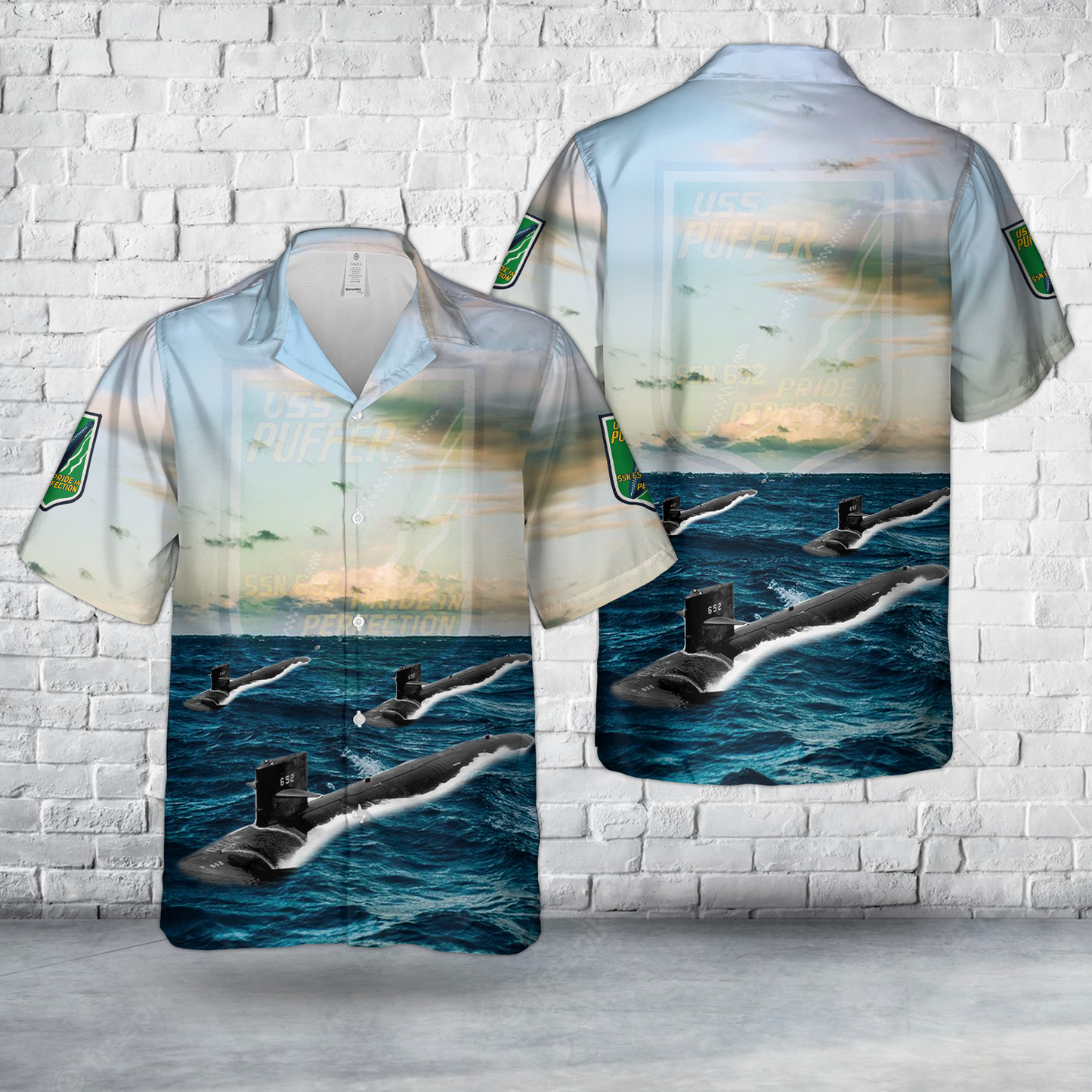 US Navy USS Puffer (SSN-652) Hawaiian Shirt