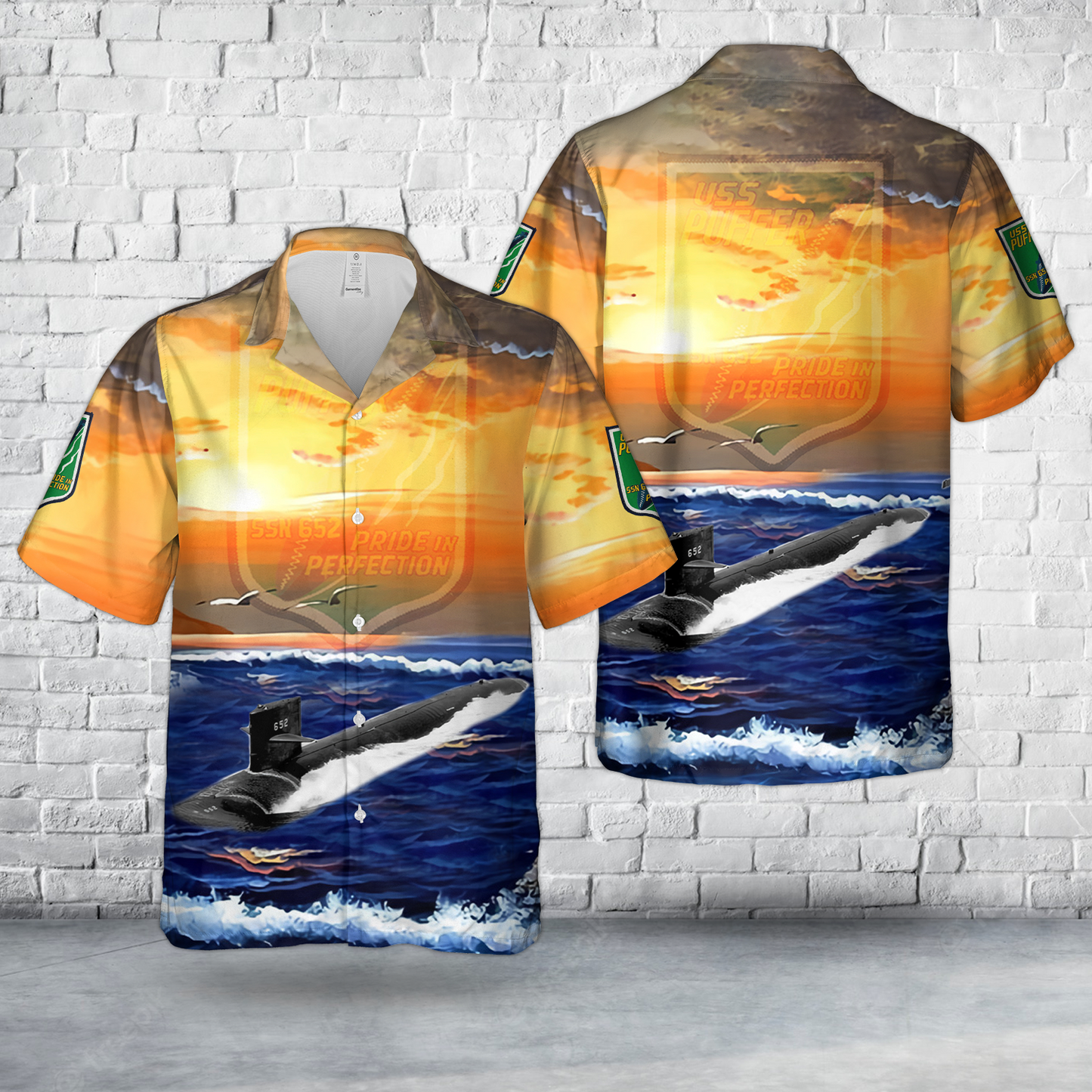 US Navy USS Puffer (SSN-652) Hawaiian Shirt