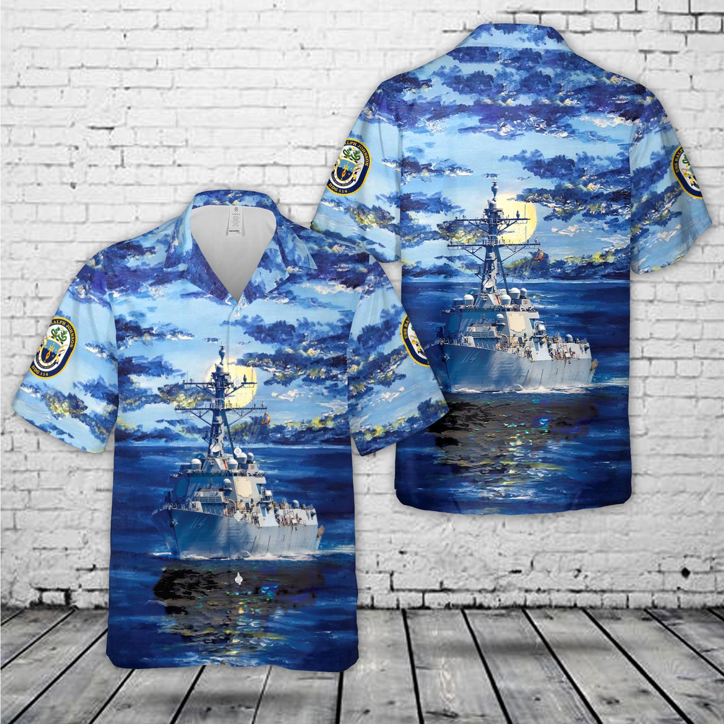 US Navy USS Ralph Johnson (DDG-114) Hawaiian Shirt
