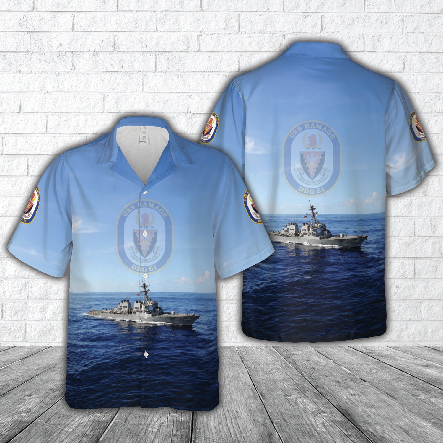 US Navy USS Ramage DDG-61 Hawaiian Shirt