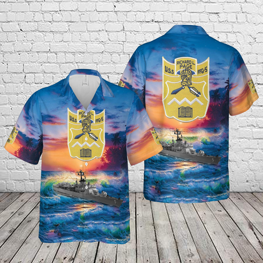 US Navy USS Richard L. Page (FFG-5) Hawaiian Shirt