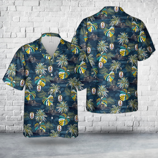 US Navy USS Russell (DDG-59) Hawaiian Shirt