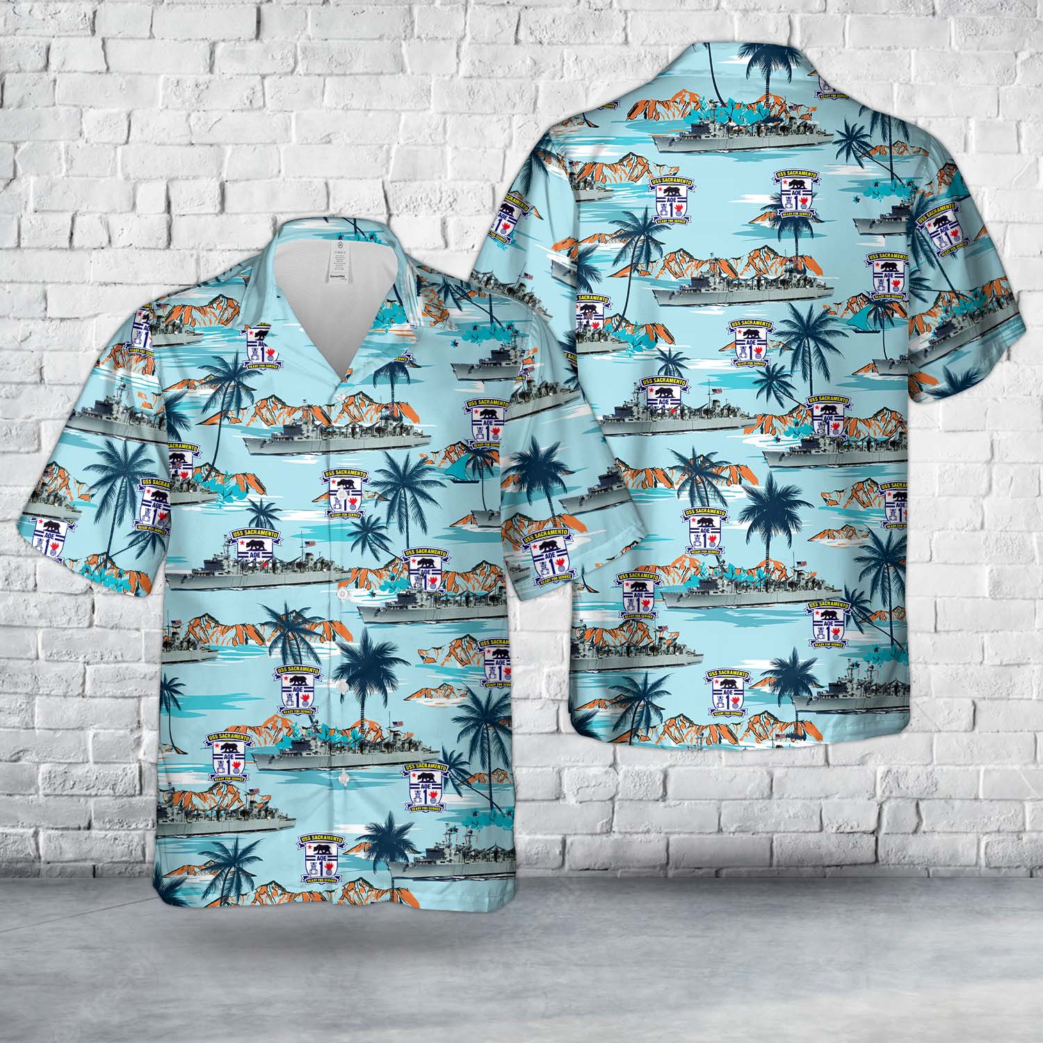 US Navy USS Sacramento (AOE-1) Hawaiian Shirt