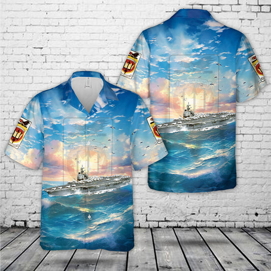 US Navy USS Saratoga (CV-60) Hawaiian Shirt