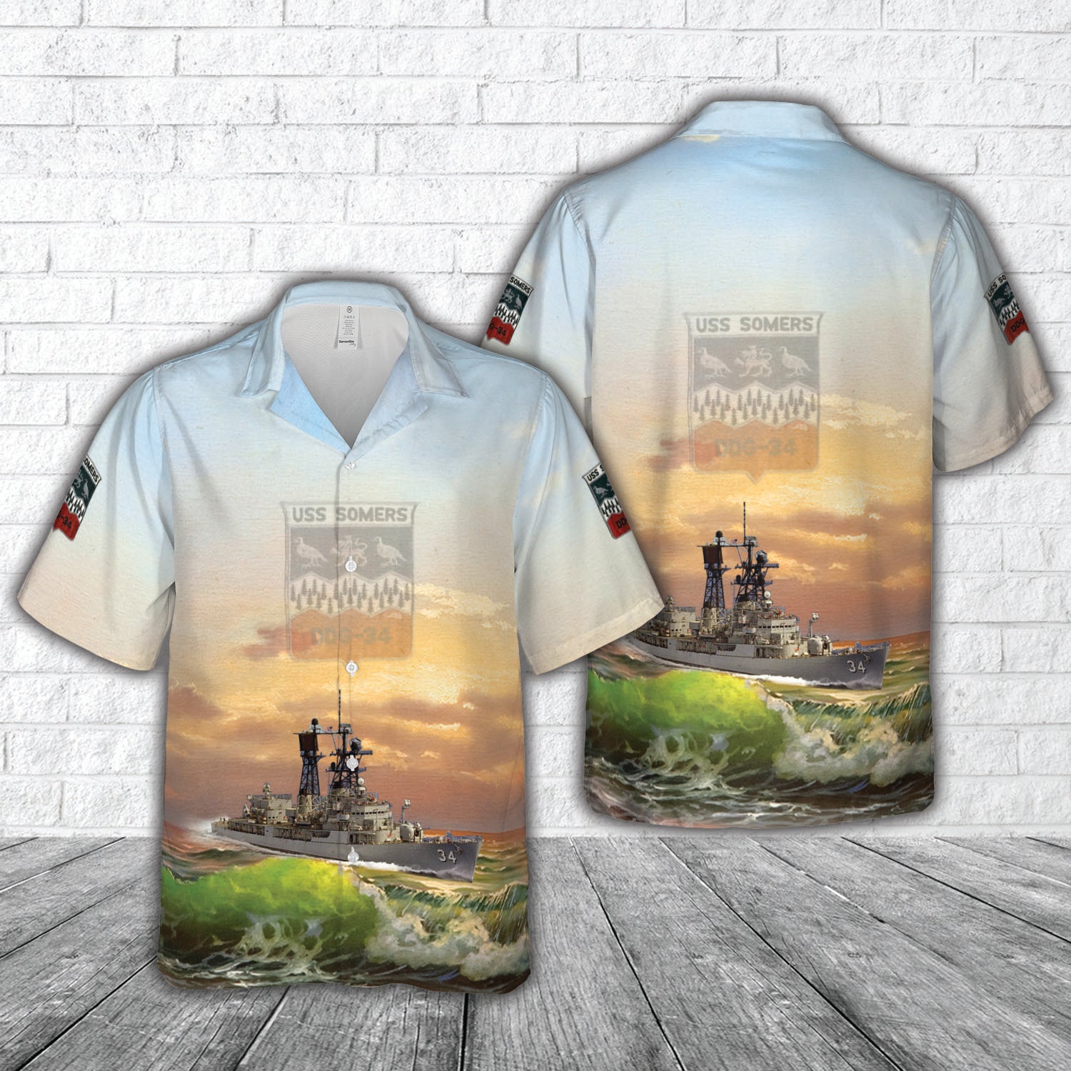 US Navy USS Somers (DDG-34, ex-DD-947) Hawaiian Shirt