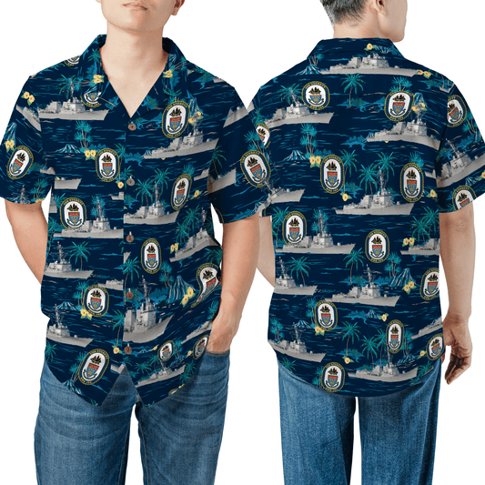 US Navy USS Sterett (DDG-104) Regular Fit Hawaiian Shirt