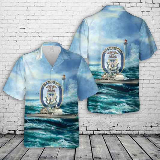 US Navy USS Vicksburg (CG-69) Hawaiian Shirt