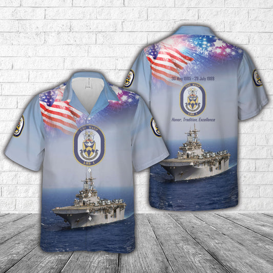 US Navy USS Wasp (LHD-1), 4th Of July Hawaiian Shirt