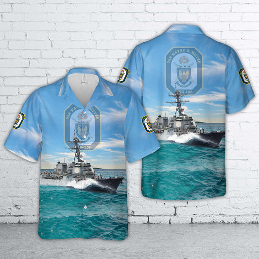 US Navy USS Wayne E. Meyer (DDG-108) Hawaiian Shirt