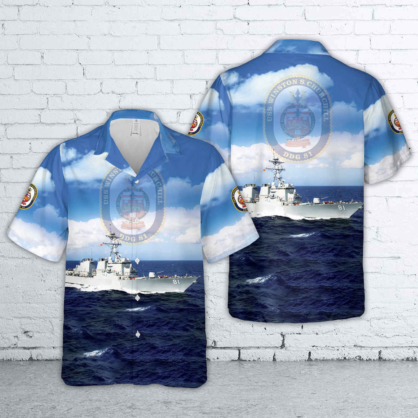 US Navy USS Winston S. Churchill (DDG-81) Hawaiian Shirt
