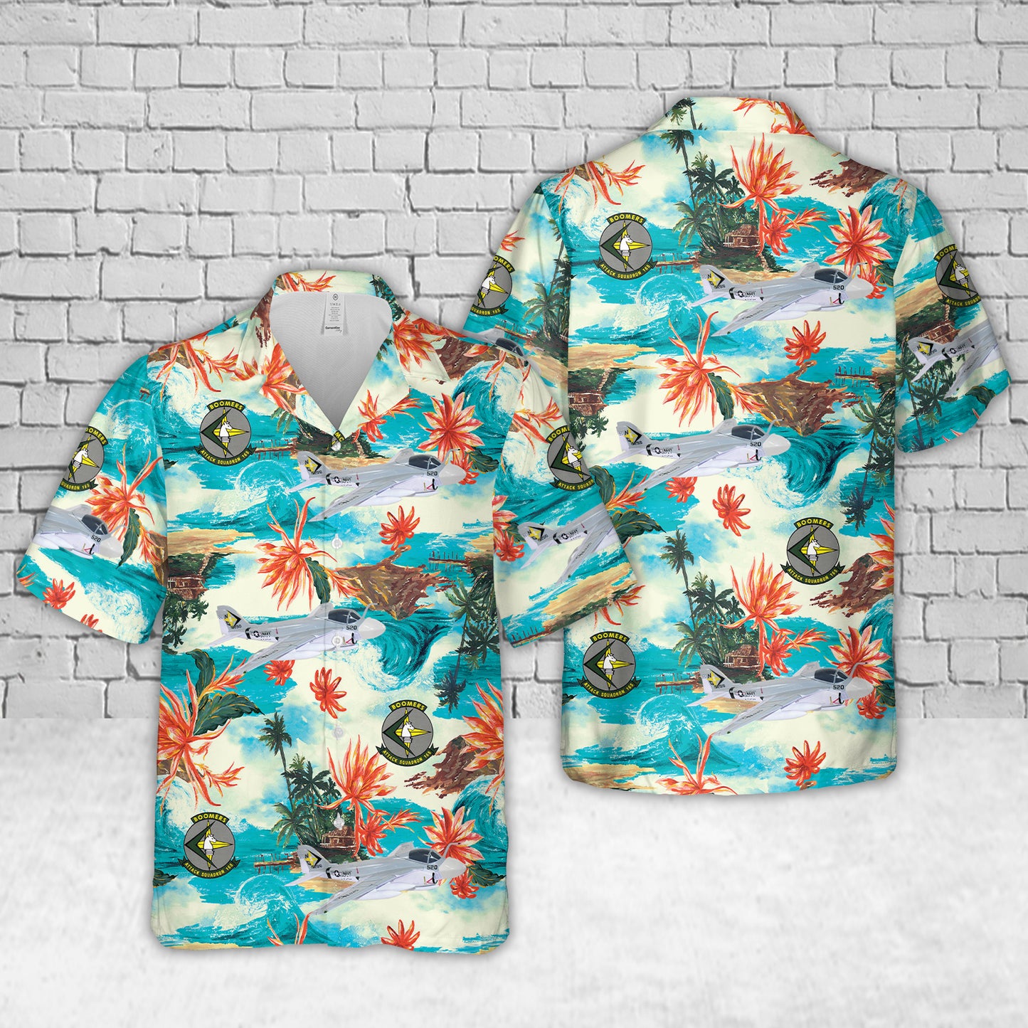 US Navy VA-165 Boomers (1977 USS Constellation) KA-6D Intruder Hawaiian Shirt