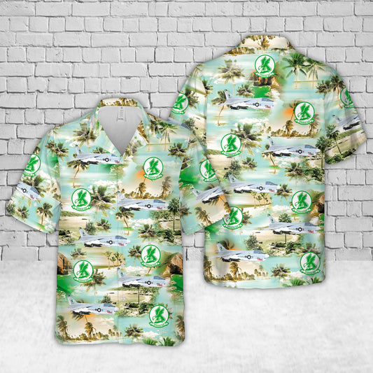 US Navy VA-205 Green Falcons (1972) A-7B Corsair II Hawaiian Shirt