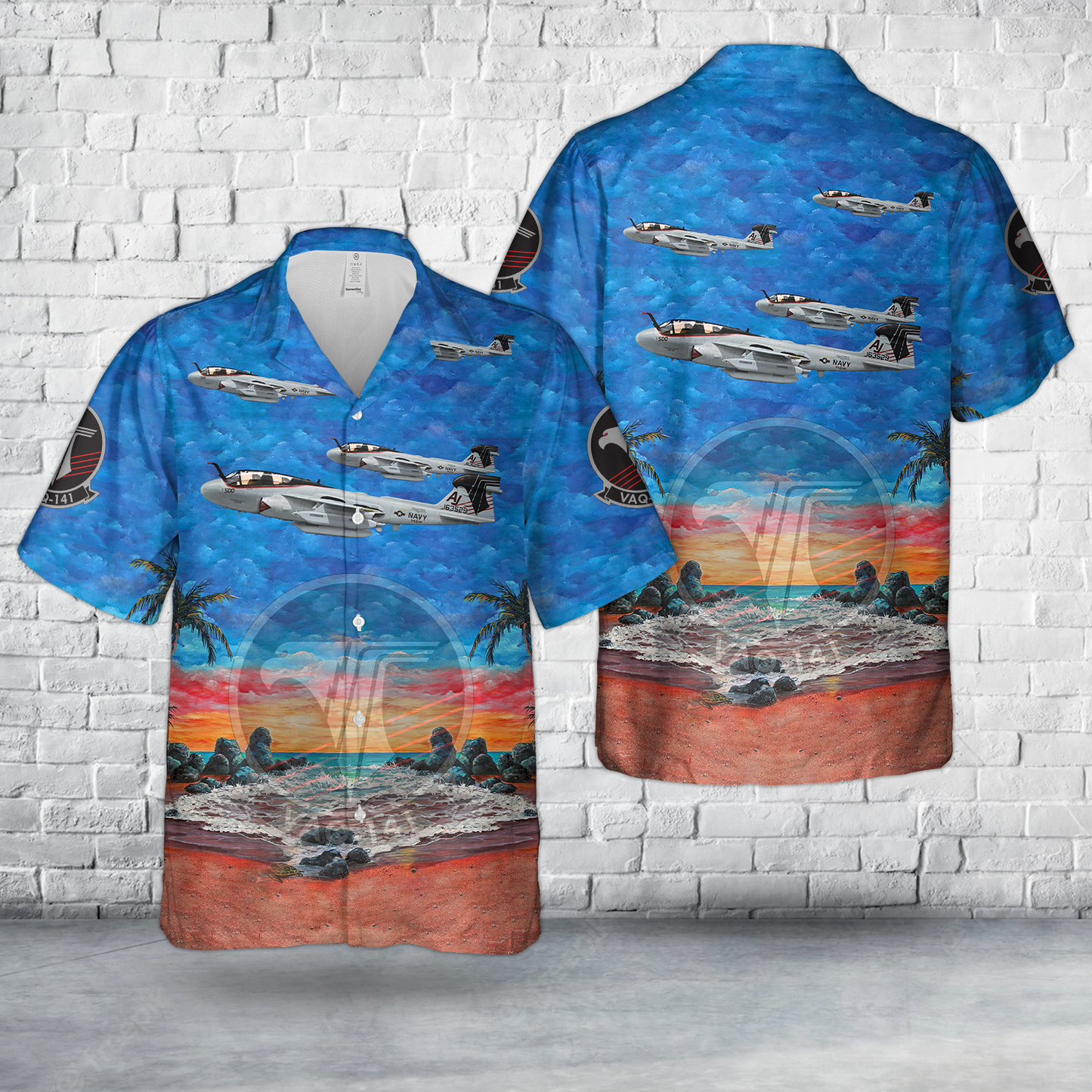 US Navy VAQ-141 Shadowhawks EA-6B Prowler Hawaiian Shirt