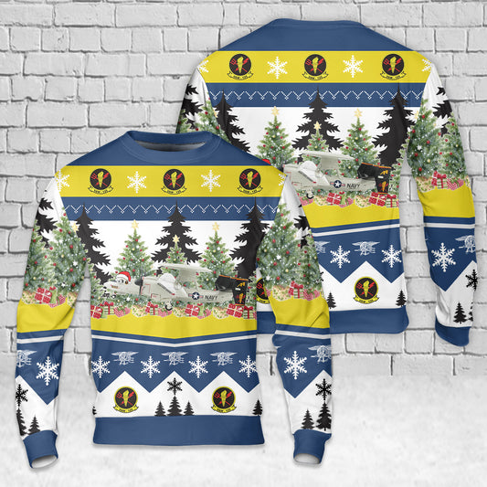 US Navy VAW-125 Tigertails E-2D AOP Christmas Sweater