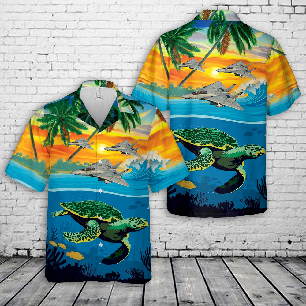 US Navy VF-202 "Superhearts" (F-14A) Hawaiian Shirt
