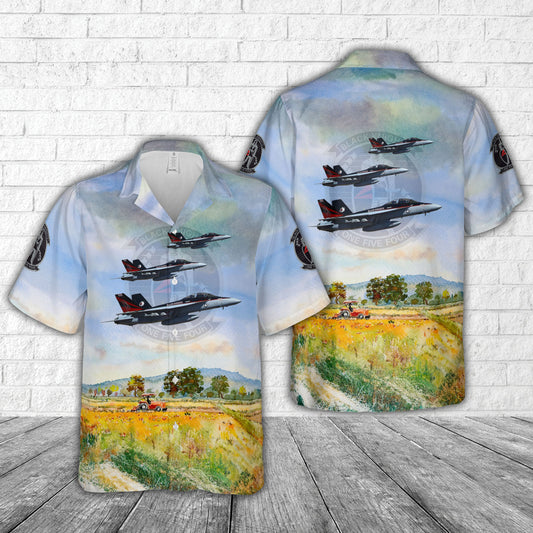 US Navy VFA-154 Black Knights F A-18F Hawaiian Shirt