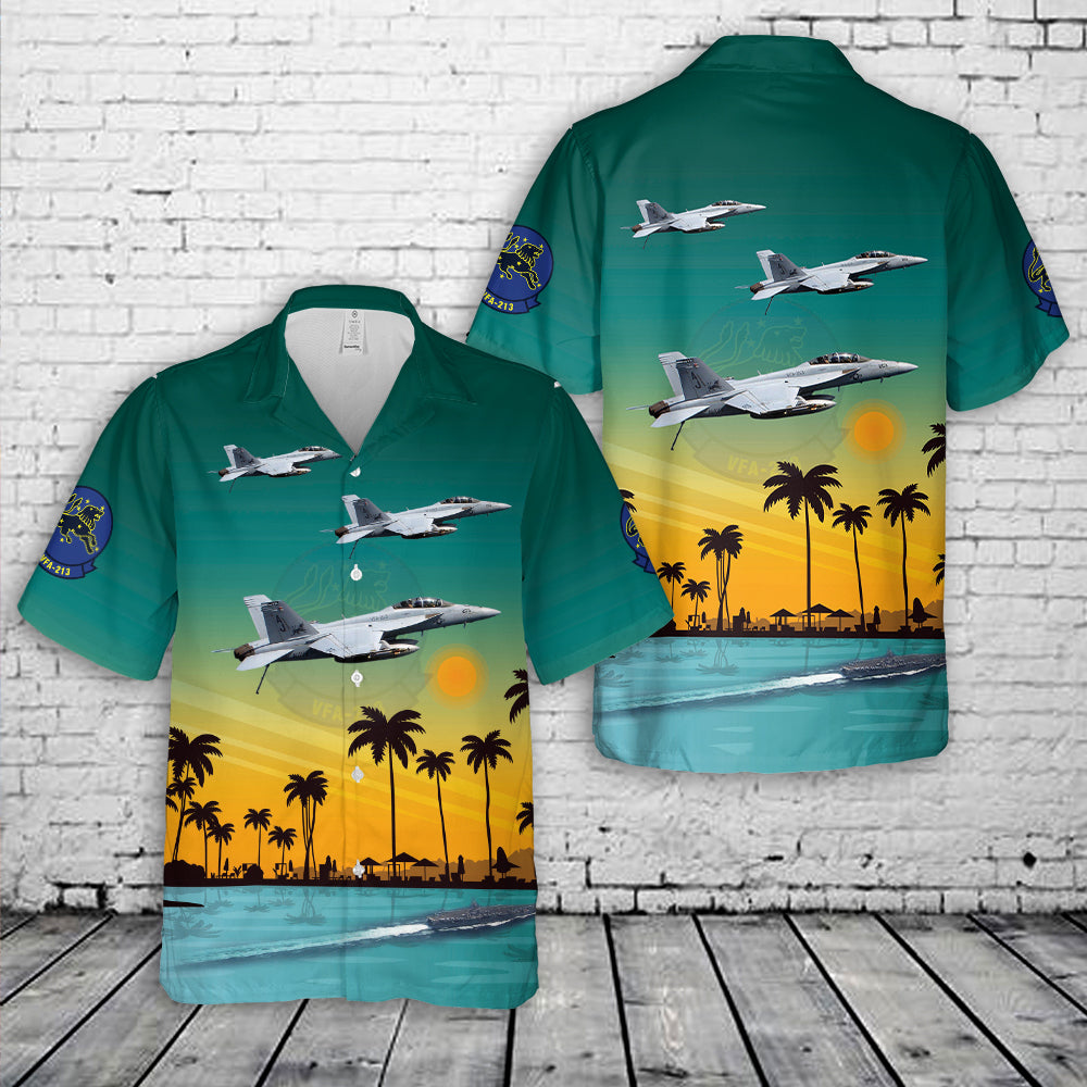US Navy VFA-213 F/A-18F Hawaiian Shirt
