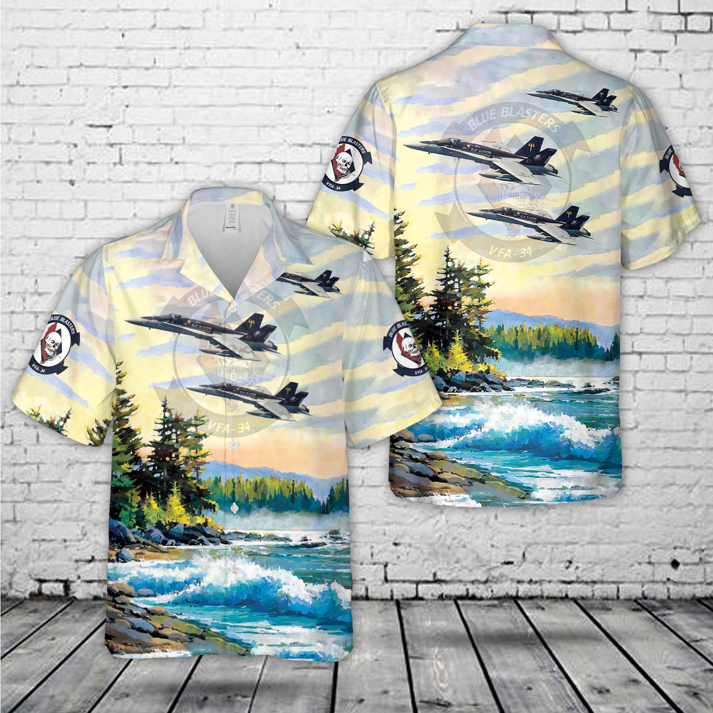 US Navy VFA-34 F/A-18C Hawaiian Shirt