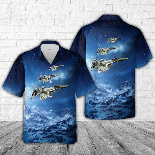 US Navy VFA-97 'Warhawks' F A-18A Hornet with AGM-65 Mavericks missiles Hawaiian Shirt