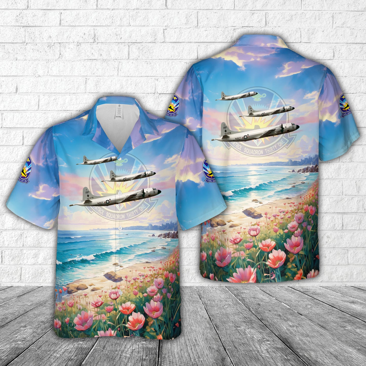 US Navy VP-31 P-3A Black Lightnings Hawaiian Shirt