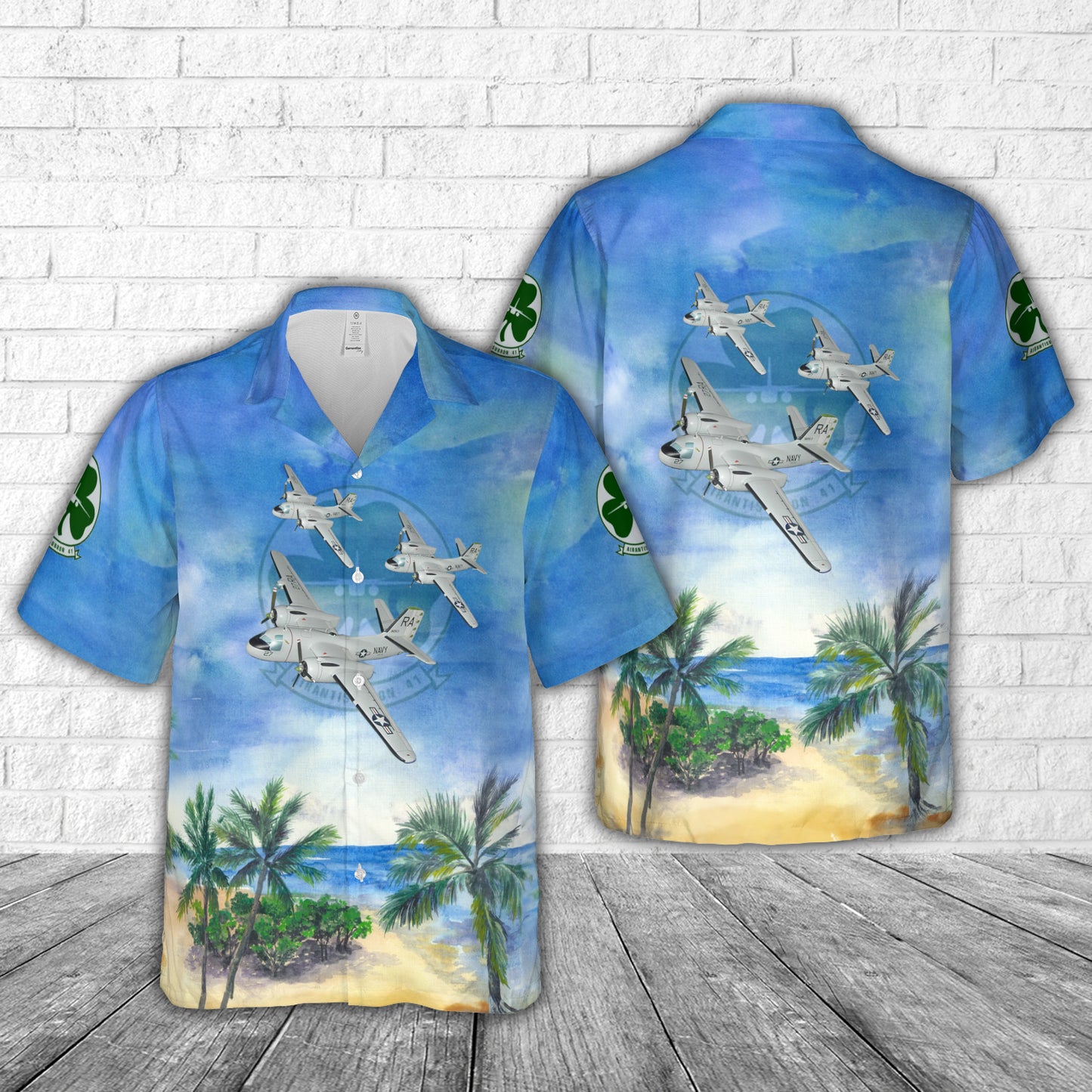 US Navy VS-41 S-2E Tracker Shamrocks Hawaiian Shirt