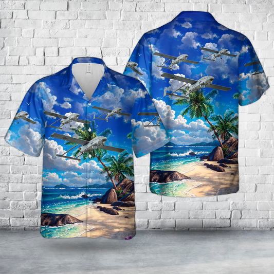 US Navy RQ-2B Pioneer Unmanned Aerial Vehicle Hawaiian Shirt