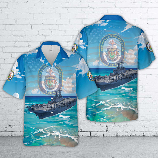 US Navy USS Bonhomme Richard (LHD-6) Hawaiian Shirt