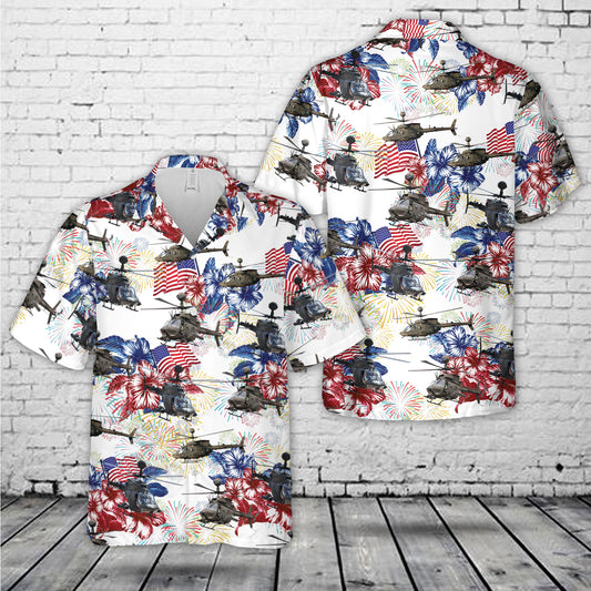 US OH-58D Kiowa, 4th Of July Hawaiian Shirt