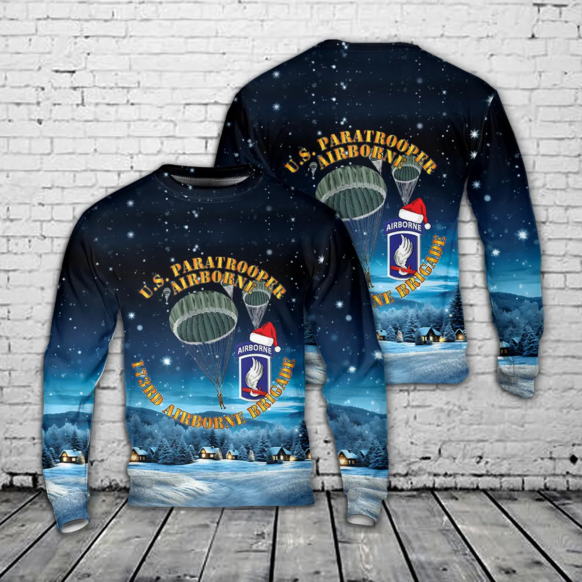 US Paratrooper 173rd Airborne Bde AOP Christmas Sweater