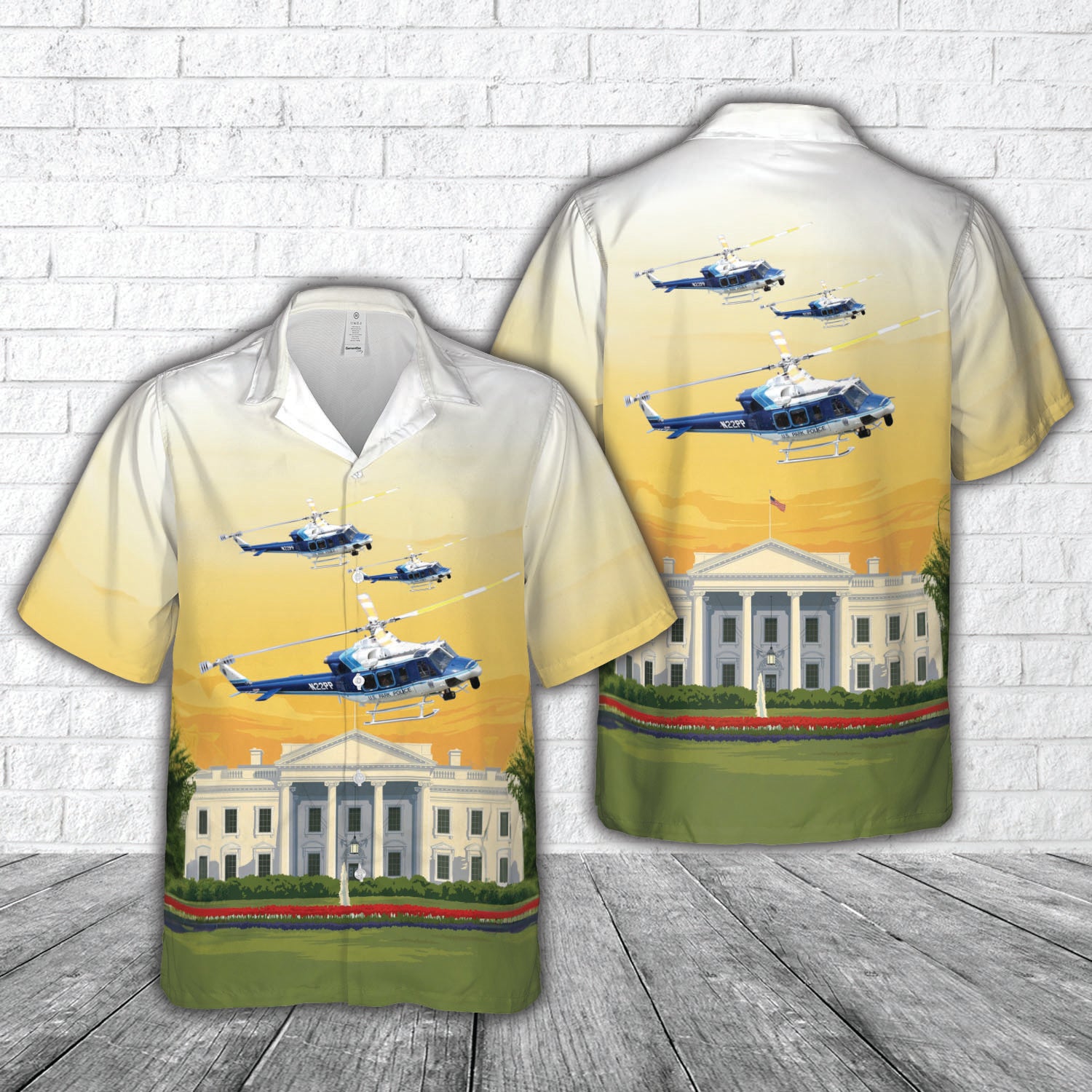 US Park Police Helicopter Hawaiian Shirt