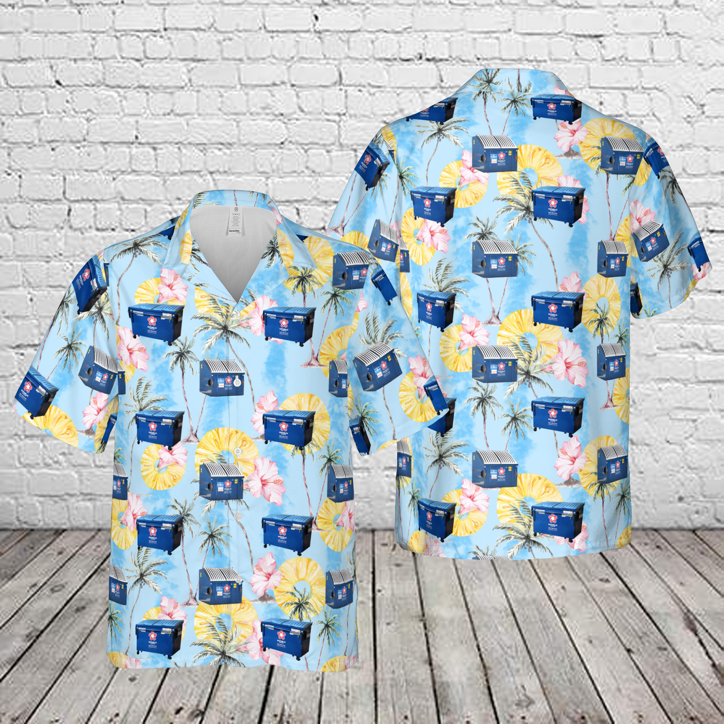 US Republic Services Recycle Dumpster Hawaiian Shirt