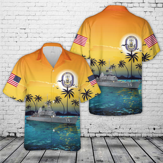 US Navy USS Chief (MCM-14) Hawaiian Shirt
