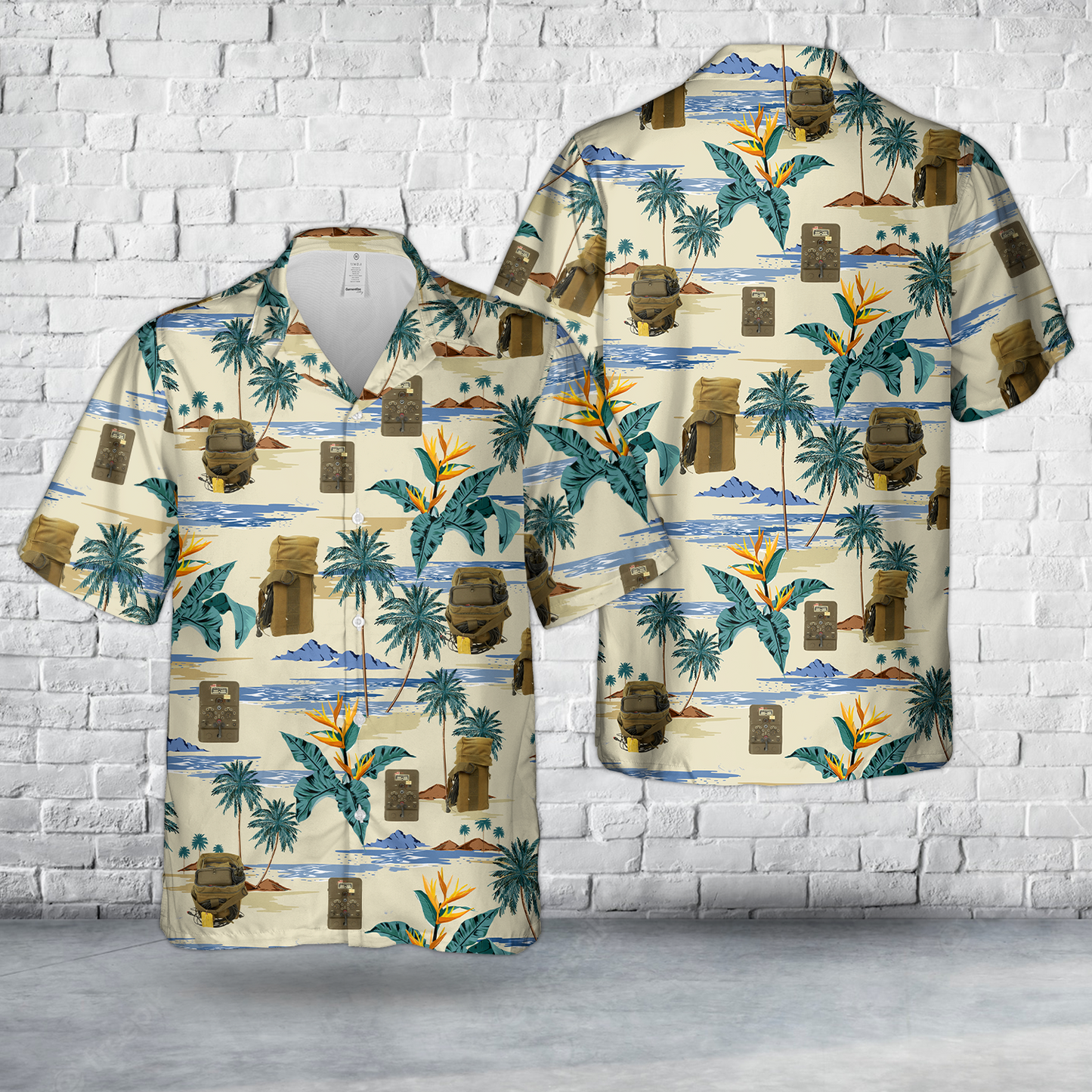 US WWII 1944 Airborne Pathfinder PPN-2 Eureka Homing Beacon Hawaiian Shirt