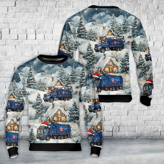 US Waste Collector Garbage Trucks 2 Christmas Sweater