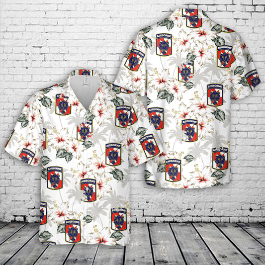 US Army 35th Signal Brigade Airborne Lion Head Hawaiian Shirt