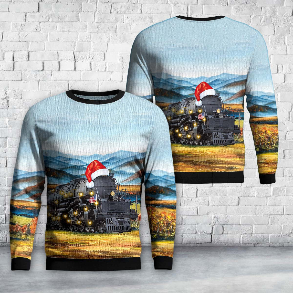 Union Pacific Big Boy No. 4014 Steam Christmas AOP Sweater