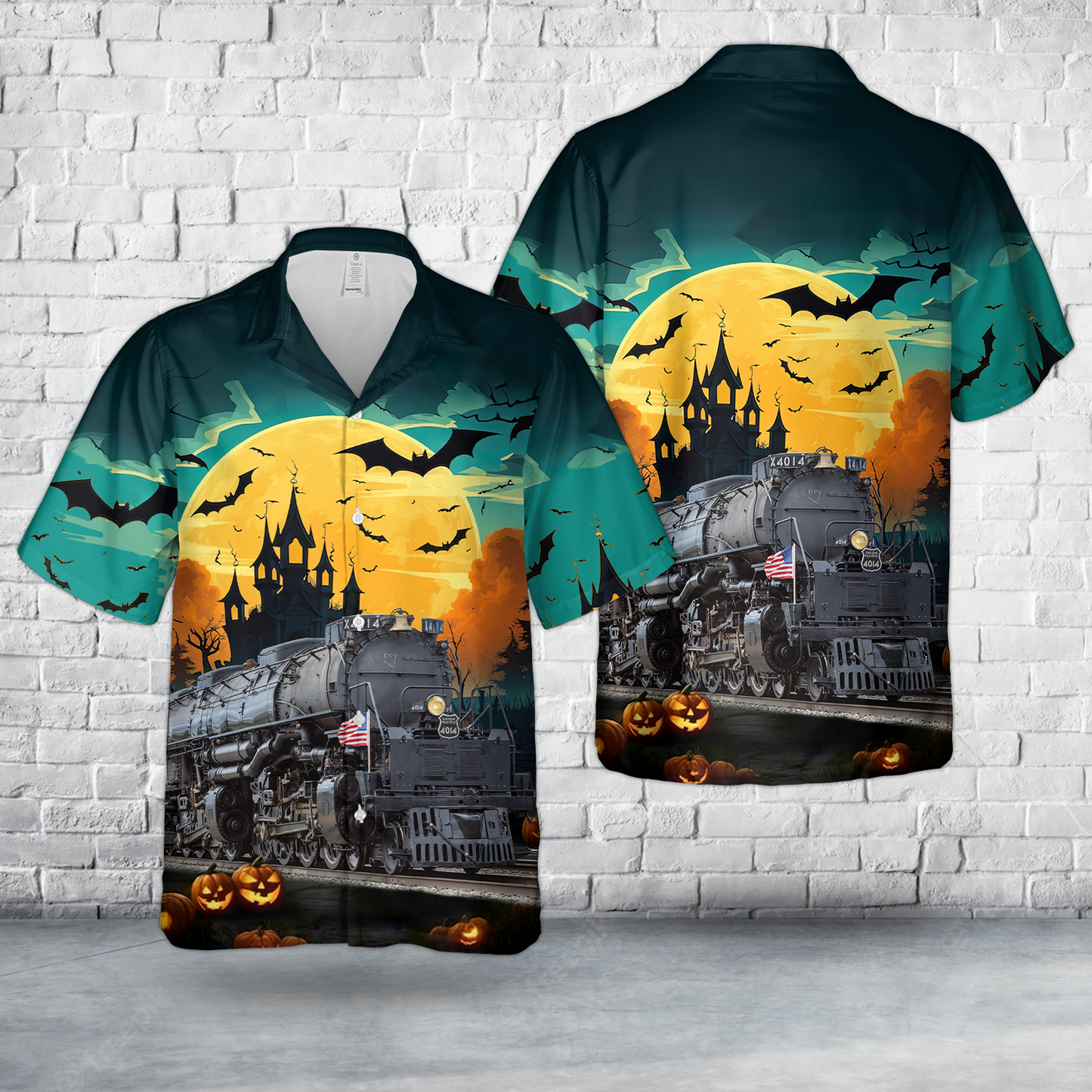 Union Pacific Railroad Big Boy No. 4014 Steam Halloween Hawaiian Shirt