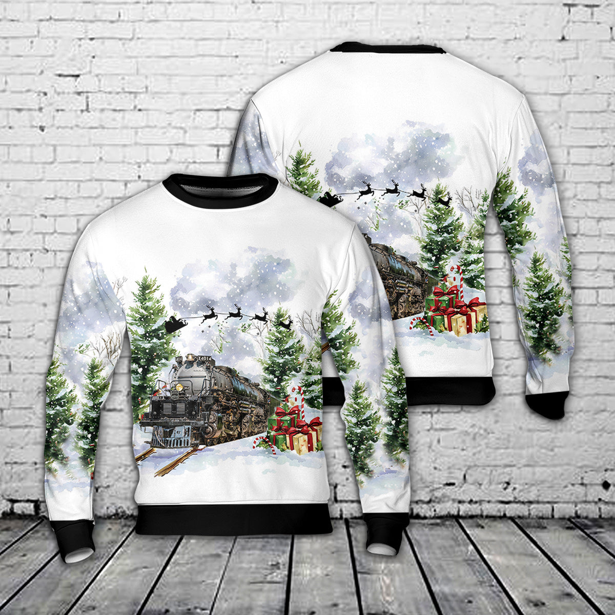 Union Pacific Steam Locomotive 4014 BIG BOY Christmas Sweater