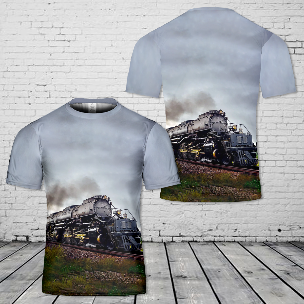 Union Pacific Steam Locomotive 4014 BIG BOY Roars Across Missouri T-Shirt 3D