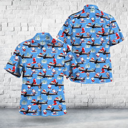 United Airlines Airbus A320-232 N454UA Christmas Hawaiian Shirt