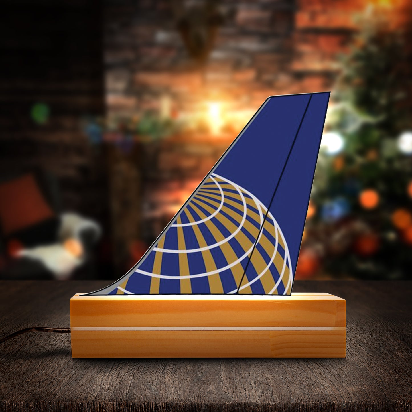 United Airlines Airbus A320 Family Continental "Globe" Tail Custom Shape Photo Night Light