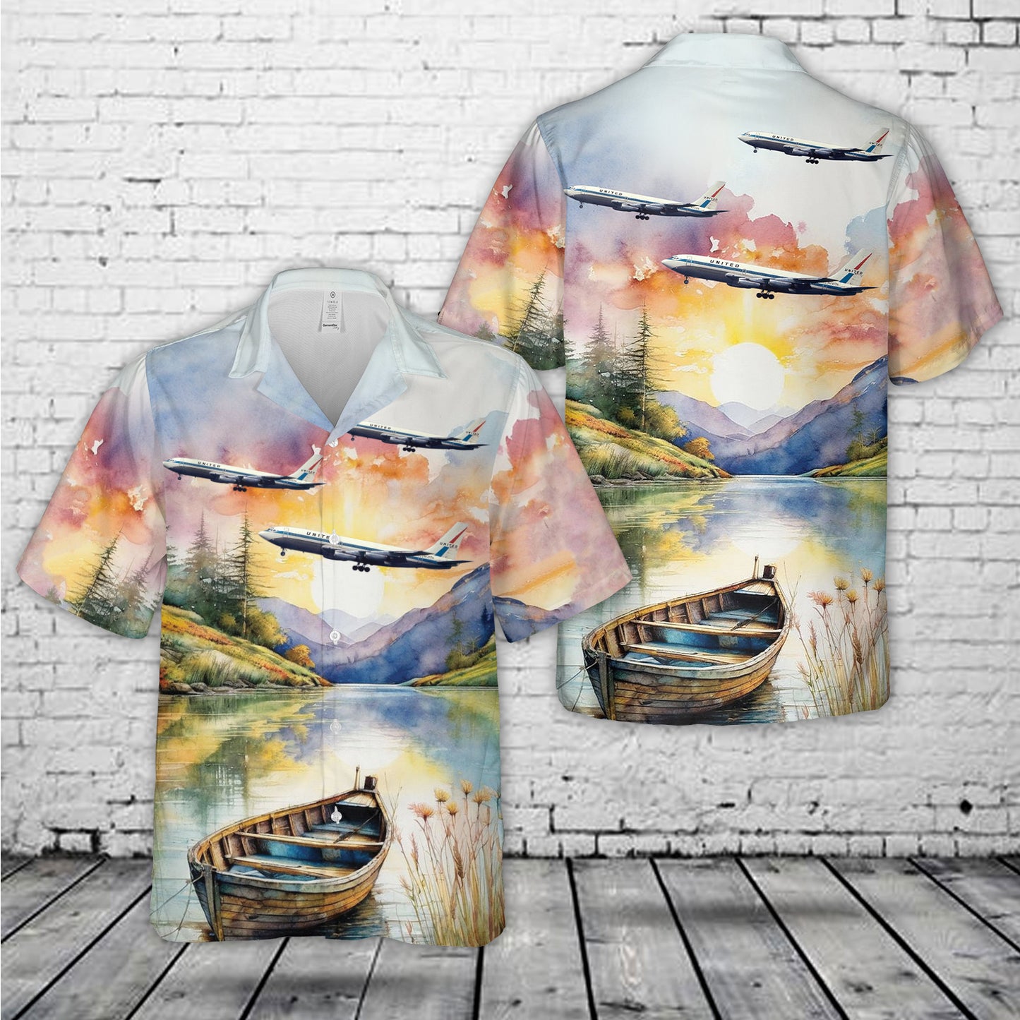 United Airlines Boeing 720-022 Hawaiian Shirt