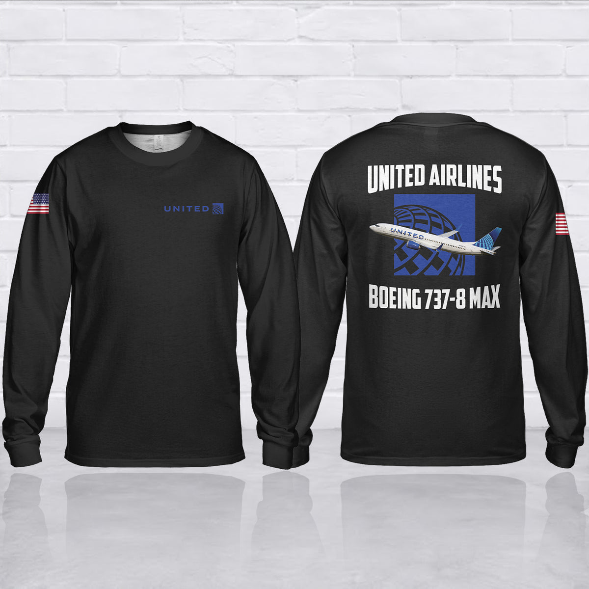 United Airlines Boeing 737-8 MAX Long Sleeve Shirt