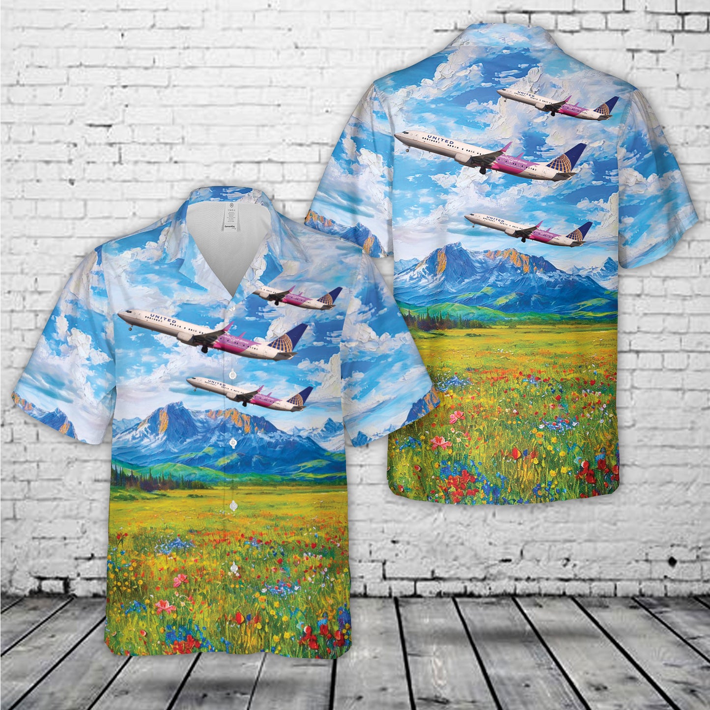 United Airlines Boeing 737-900ER March of Dimes livery Hawaiian Shirt